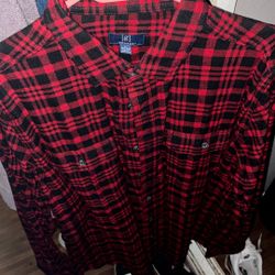 Red Flannel Long Sleeve Button Up