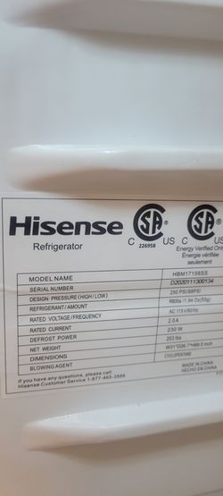Hisense Refrigerator - Bottom Freezer