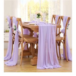 20 Lavender Chiffon Table Runners/chair Accent