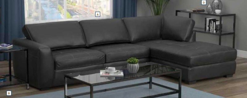 Brand New Black Leatherette Chaise Sectional