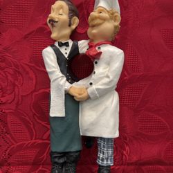 Vintage "Chef And Waiter" Counter Top Wine Bottle Holder