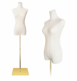Adjustable Female Dress Form Mannequin with Gold Stand