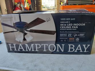 Hampton bay Sinclair II 44"  ceiling fan with light kit in espresso