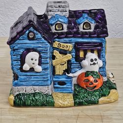Vintage Russ House of Horrors Haunted House Votive Candle Holder Ceramic 