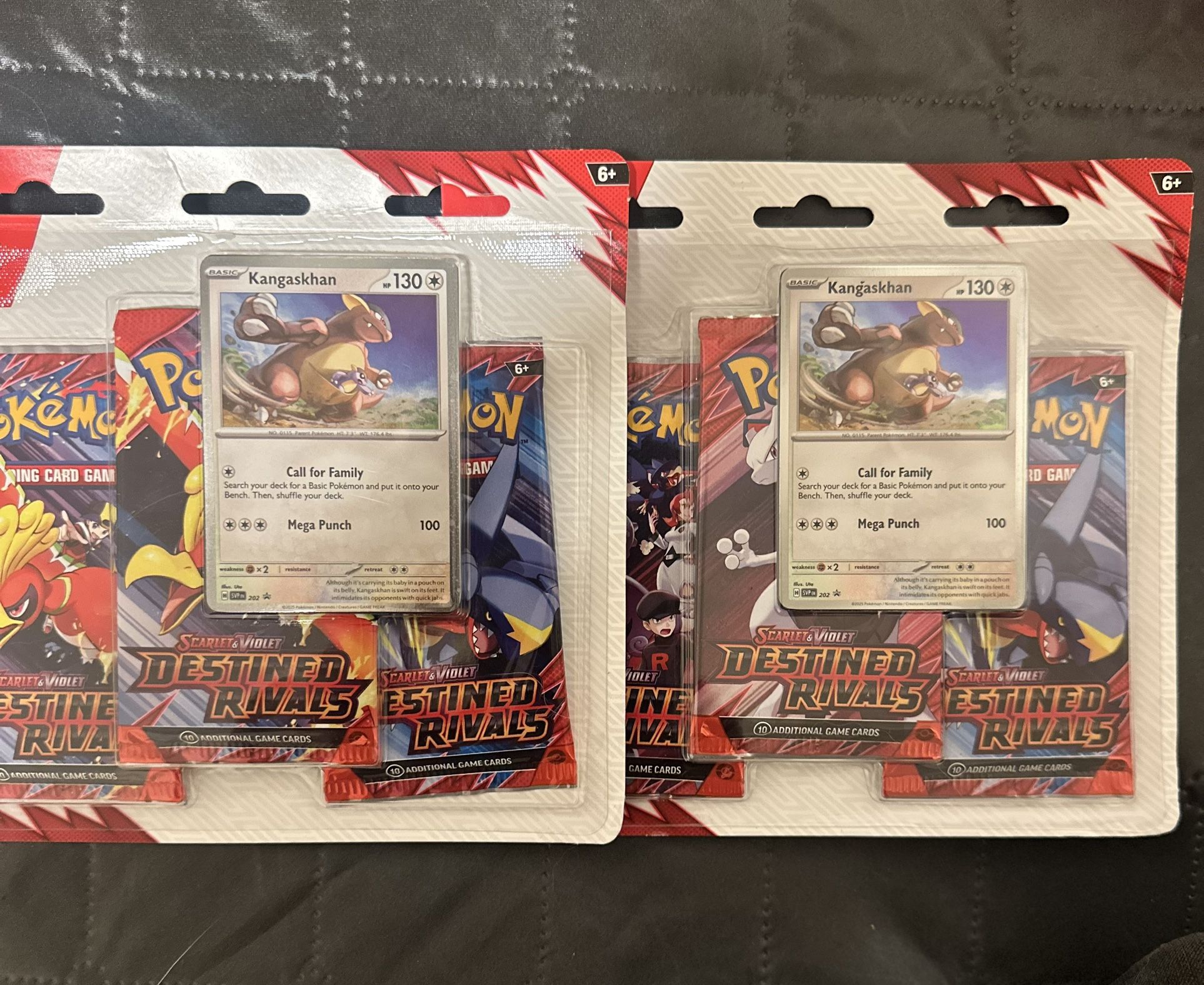 (2) Pokémon Scarlet & Violet DESTINED RIVALS 3pk Blister Kangaskhan - No Trades