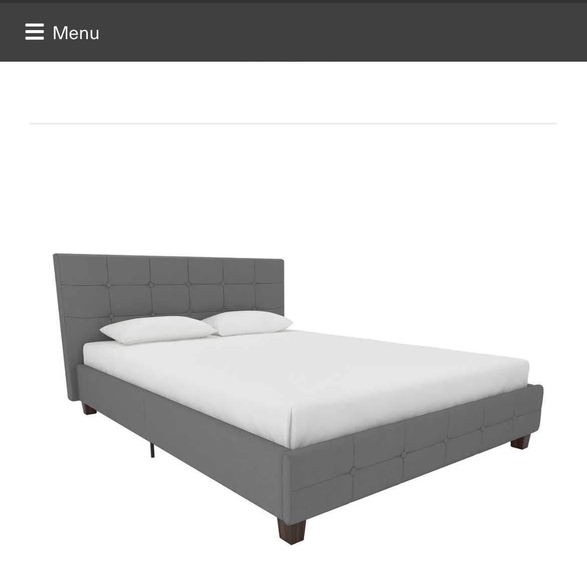 New Queen Grey Faux Leather Bed Frame