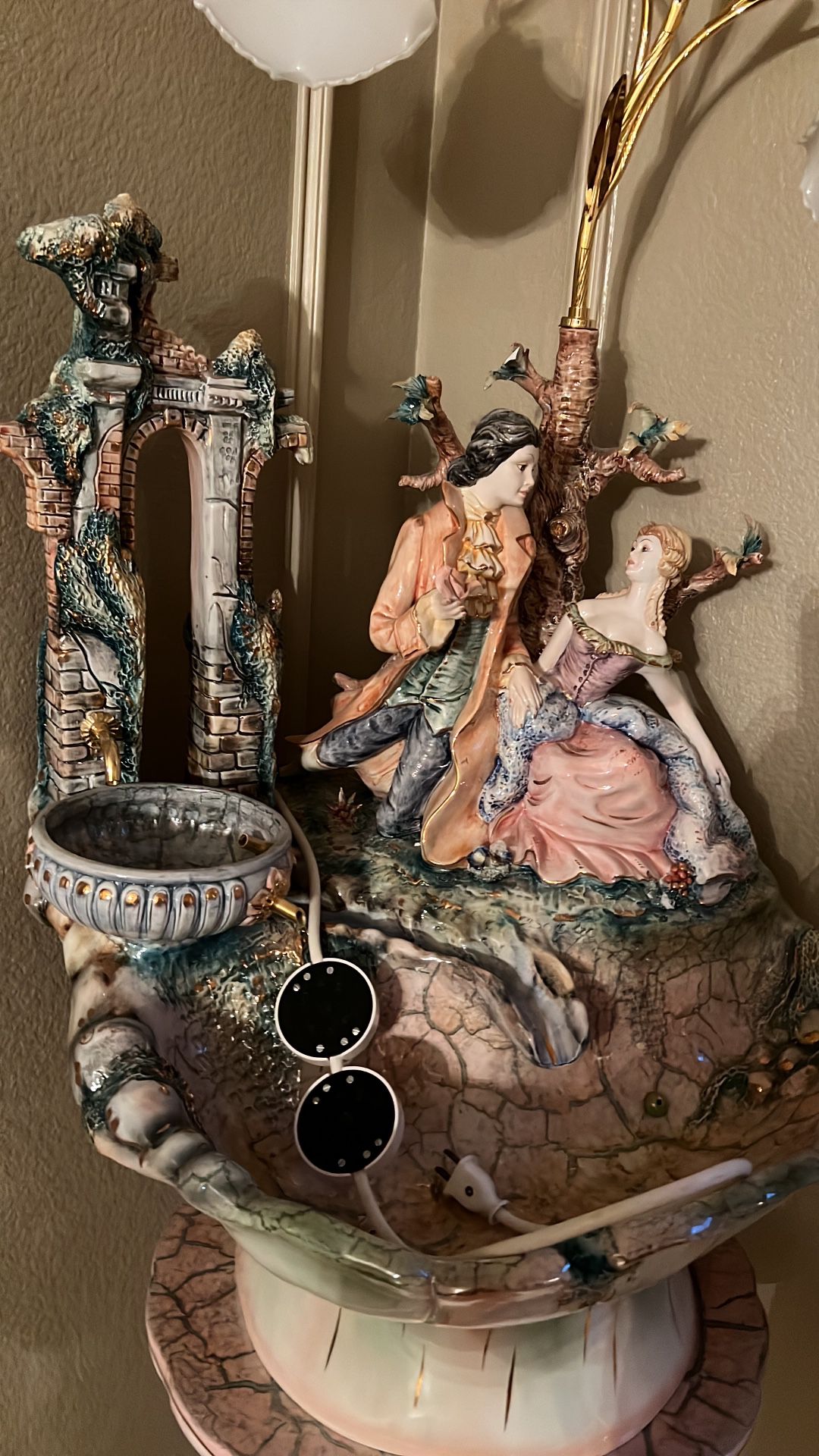 Antique Porcelain Fountain / Lamp 