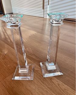 2 (total) Tiffany & Co.  Crystal Candle Stick Holders