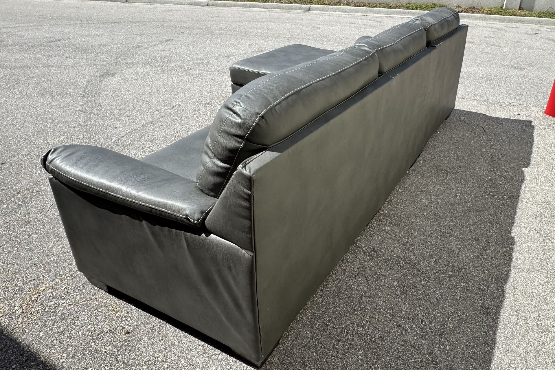 Ashley Furniture 2Piece Grey Leather Sectional Delivery Available for Sale in Cape Coral, FL