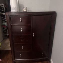 Cherry Wood Dresser With Wardrobe 