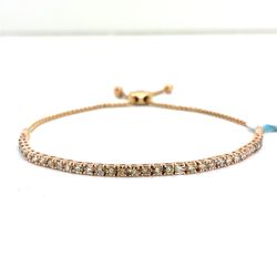 14Kt Rose Gold Diamond Tennis Lariat Bracelet 8.07g 1.5CTW 21977175