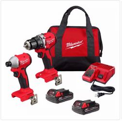 Milwaukee M18 Compact Cordless Brushless 2 Tool Combo Kit