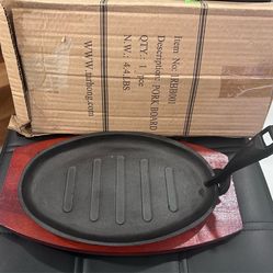 3 Piece Set Oval Cast Iron Sizzle Platter