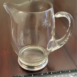 Sterling Silver and glass pitcher 
