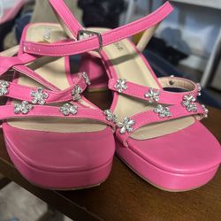 Size 8 Pink Ankle Heels