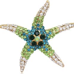Chic Rhinestone Starfish Brooch