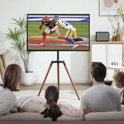 Floor TV Stand for 32-65 inches Screen,Height Adjustable Studio Tripod Easel TV Display Stand with 140° Swivel for Bedroom, Living Room, Corner TV