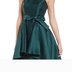 Elegant Green Satin Dress