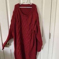 Red Cable Knit Sweater