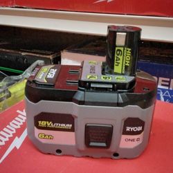 RYOBI BATTERY LITHIUM 18V 6AH