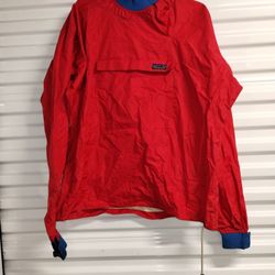 Vtg 80's Patagonia Kayak Water Paddling Nylon Red Pullover Jacket Men's Size XL.