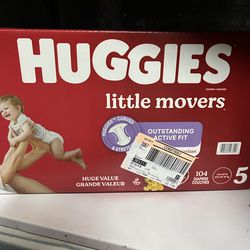 Size 5 Huggies Little movers diapers 