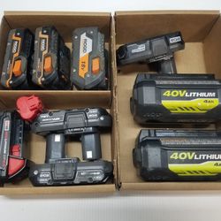 Milwaukee Ryobi Ridgid Battery / Batteries FOR PARTS OR TO BE REFURBISHED 