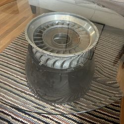 Jet Engine/Turbine Coffee Table w/round Glass