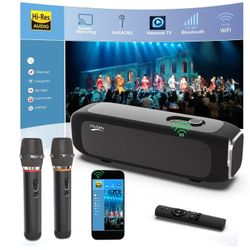 MUSKY Smart Karaoke Machine for Adults - with Screen mirroring, 2 Wireless Mics