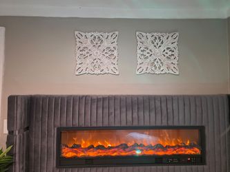 2pc wall decor white wooden