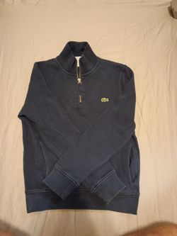 Lacoste Quarter-Zip Pullover Navy Size Small - Great Condition