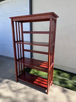 Mission Style Wood Bookshelf 5-Tier Cherry