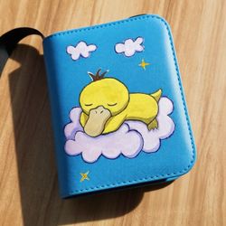 Hand-Painted Psyduck Mini Binder (Top Loader. 40 pockets)