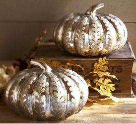 Pottery Barn Mercury Glass Pumpkins