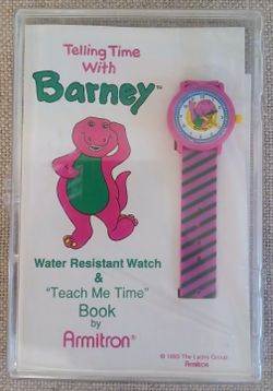 Collectible 1993 • Telling Time with Barney Watch and Booklet
