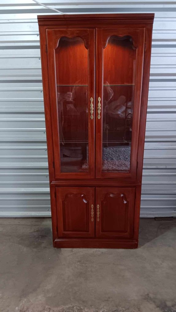 75"Tall Display Cabinet with Tempered Glass Double Doors*Delivery Available.