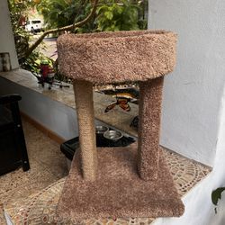 Carpeted Cat Kitten Tree Loft Bed Scratch Post