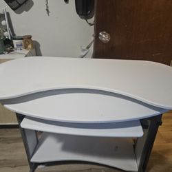 White Desk Oval Shape. 