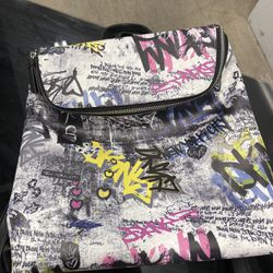 DKNY graffiti Backpack Purse