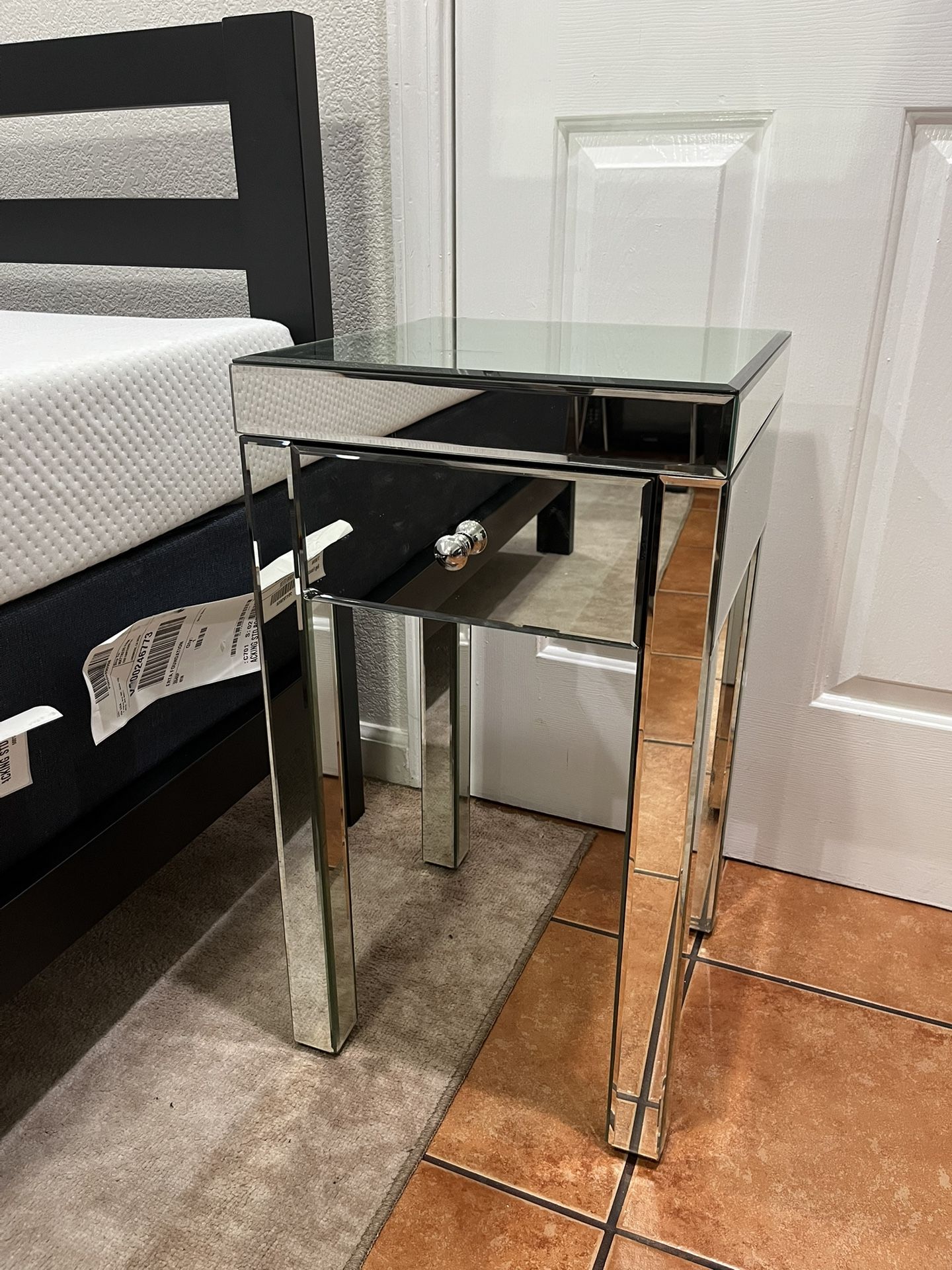 Mirror Nightstand with Drawer
