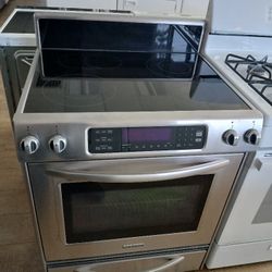 Kitchen Aid Stainless Steel Top Glass Stove With Convension Control