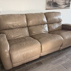 Leather Reclining Couch Set 