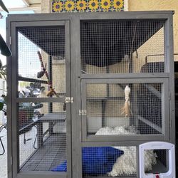 Pawhut 🐾 4 Tier Animal Enclosure Kennel Wooden Cage / Pen