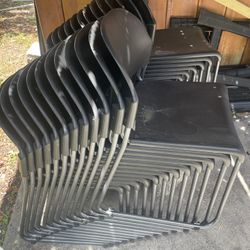 24 Chairs; Plastic And Metal 
