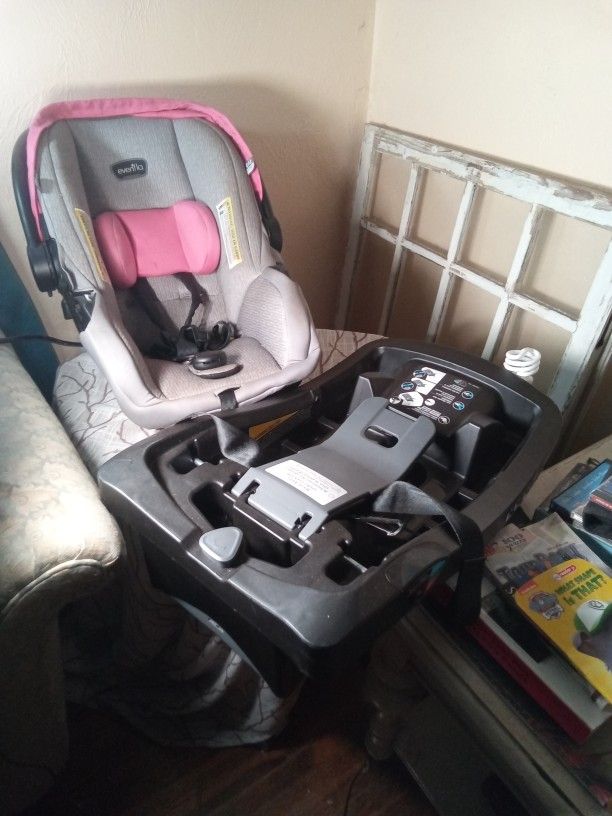 Evenflo Litrmax 35 Baby Car Carrier Seat Pink And Grey w Black