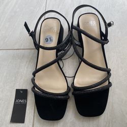 Women’s Black Block Heel Sandals, New,Size 9½