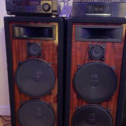 2 Dual 15 “ Pro Audio Woofers And Receiver