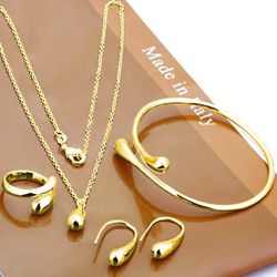 Gold-Tone Teardrop Jewelry Set