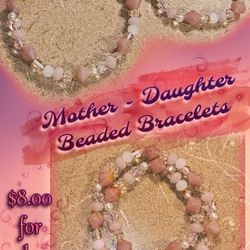 Handmade Beaded Bracelets "MOTHER & DAUGHTER" Matching