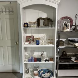 Handcrafted Large White Wood Shelf Shelving Unit Bookcase 18” (D) x 34” (W) x 82” (H)